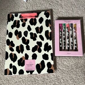 Brand new Kate Spade Leopard Clipboard folio and pen set